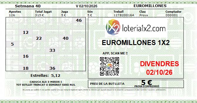 💰💰 EUROMILLONES 1X2 💰💰 - 02/10/26