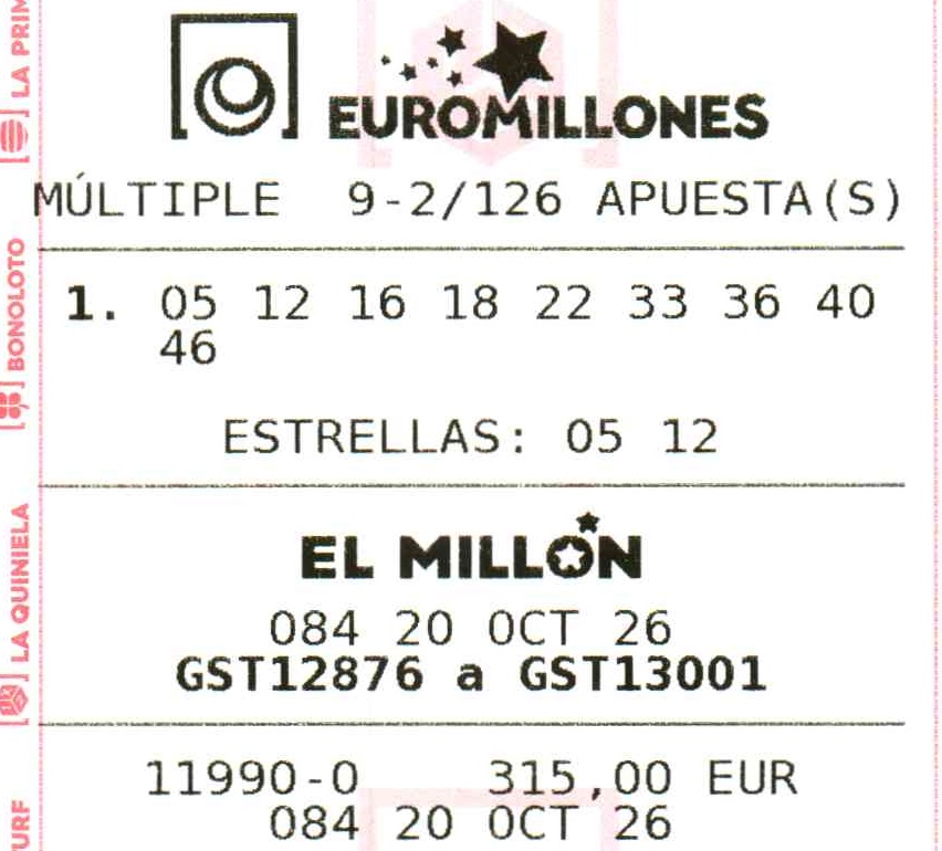 💰💰 EUROMILLONES 1X2 💰💰 - 20/10/26
